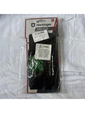 Harbinger Padded Cotton Lifting Straps Black Neotek Grip 21.5" NWT